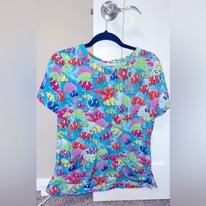 Size medium butter-soft printed scrub top